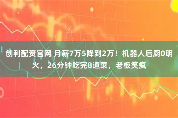 创利配资官网 月薪7万5降到2万！机器人后厨0明火，26分钟吃完8道菜，老板笑疯