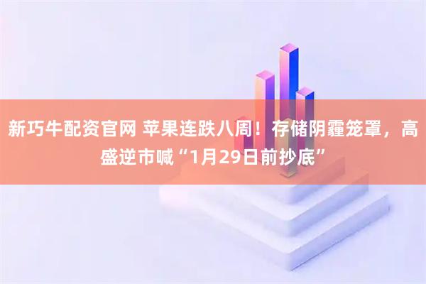 新巧牛配资官网 苹果连跌八周！存储阴霾笼罩，高盛逆市喊“1月29日前抄底”